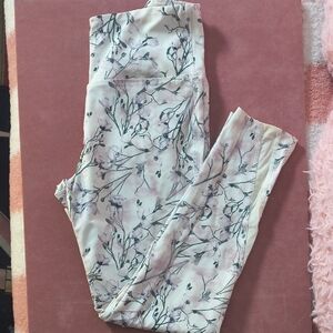 Balance Collection Cream and Purple Floral Leggings